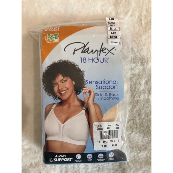 Playtex 18 Hour Sensational Support Wireless Bra 20/27 Beige 44B - Picture 2 of 6